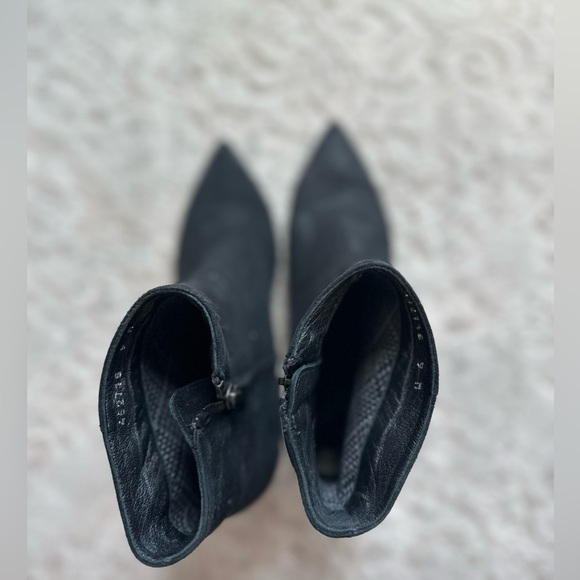 Aquatalia Suede Pointed Toe Kitten Heel Booties – Black – Size 9 - Picture 7 of 7